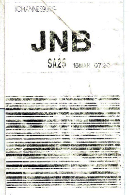 Passagem para Johannesburgo